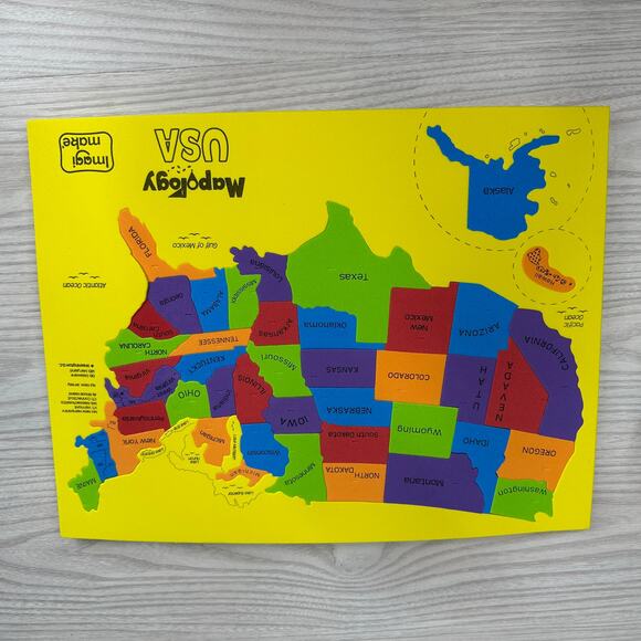 Imagimake Mapology World & USA Puzzle Set Flags Capitals Foam Frames Educational - Picture 12 of 13